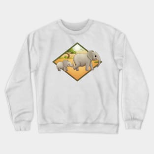 Happy mother elephant Crewneck Sweatshirt